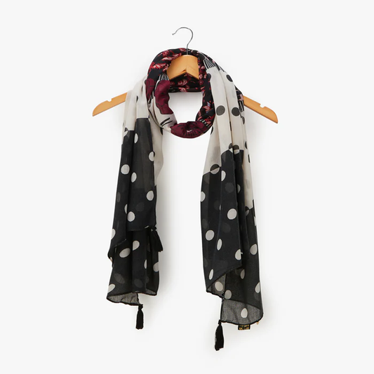 Scarf floral - polka dots