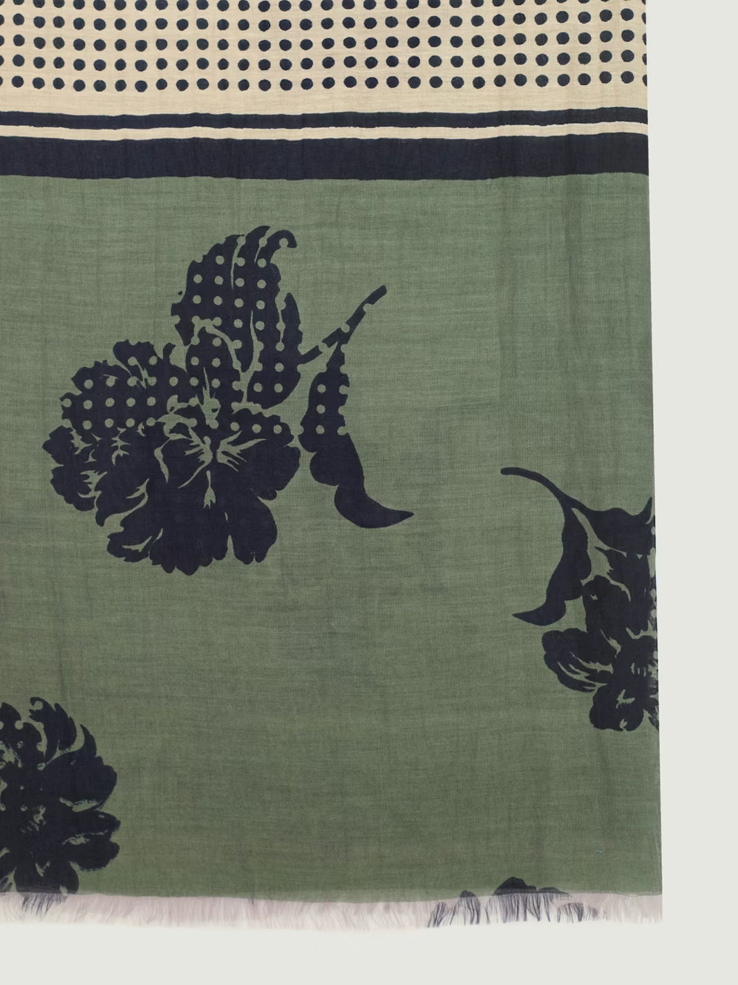 Dots & Flowers scarf Smoke Green