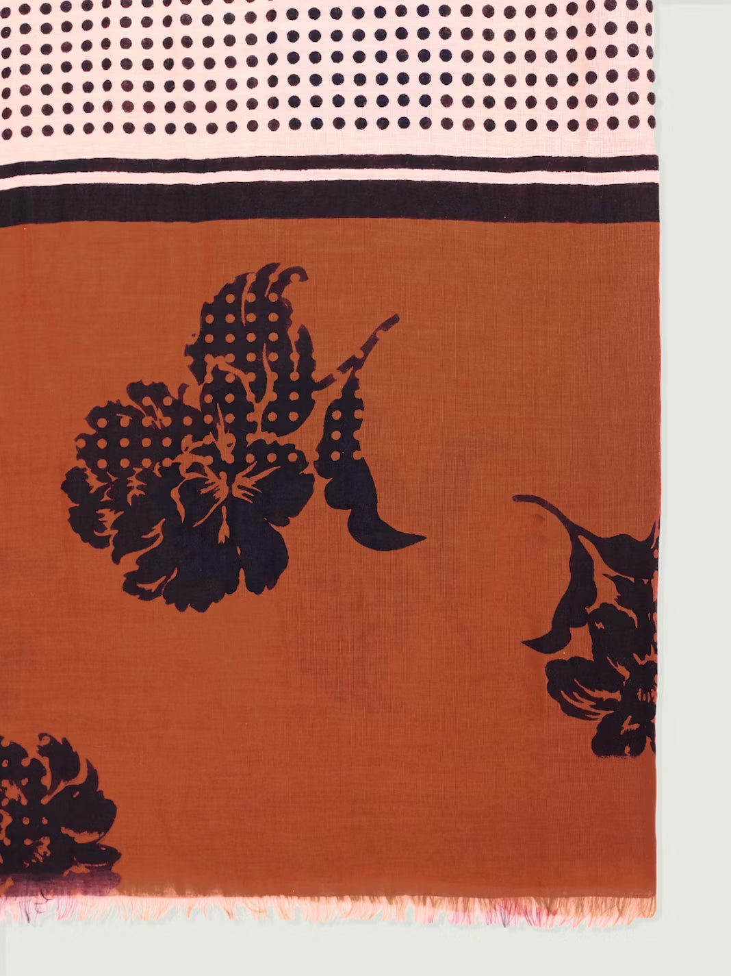 Dots & Flowers scarf Ochre