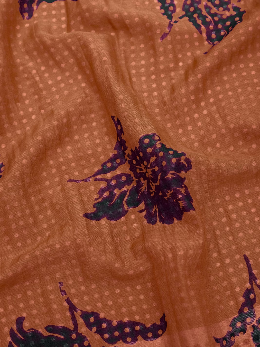 Dots & Flowers scarf Ochre