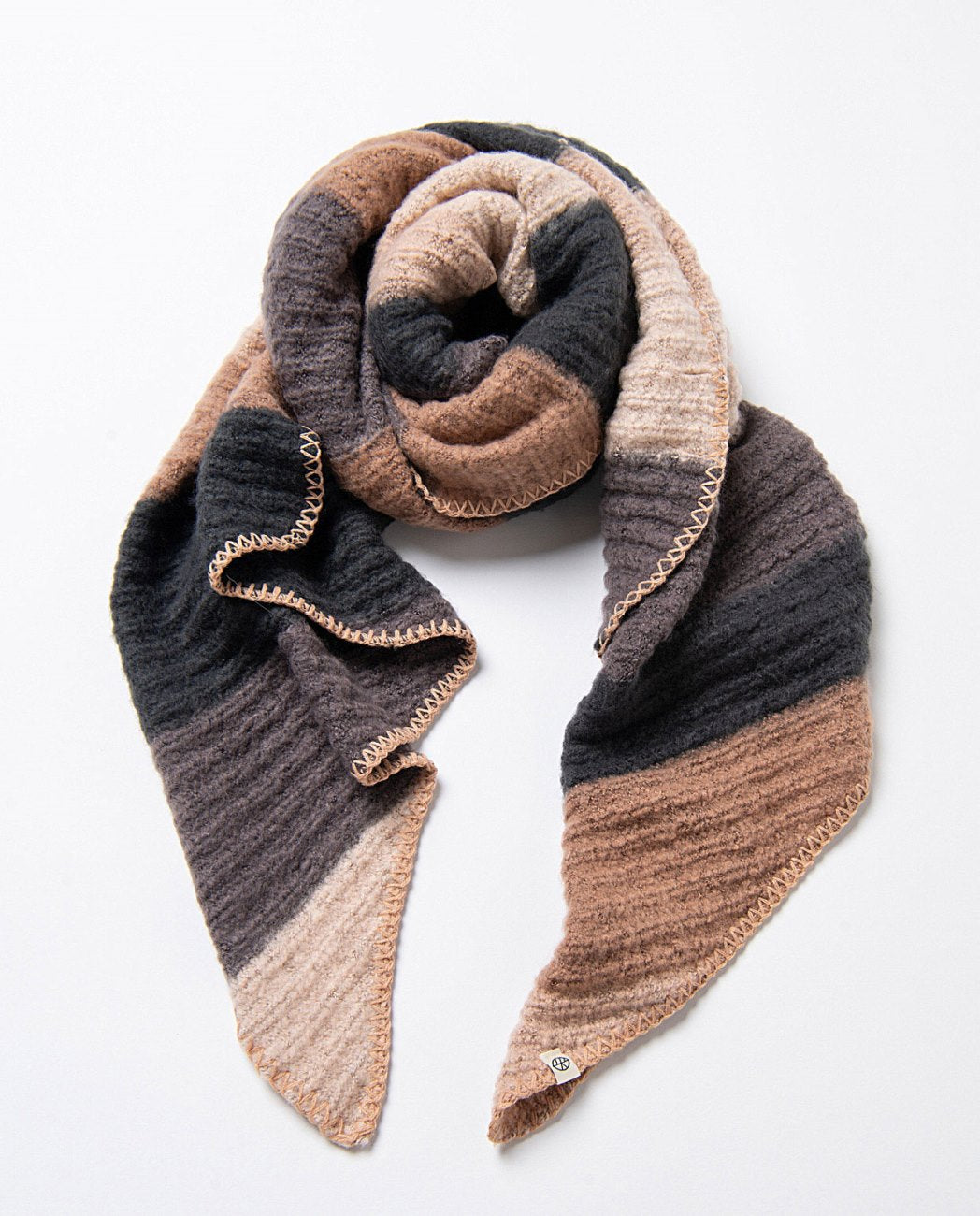 Striped knit beanie Brown