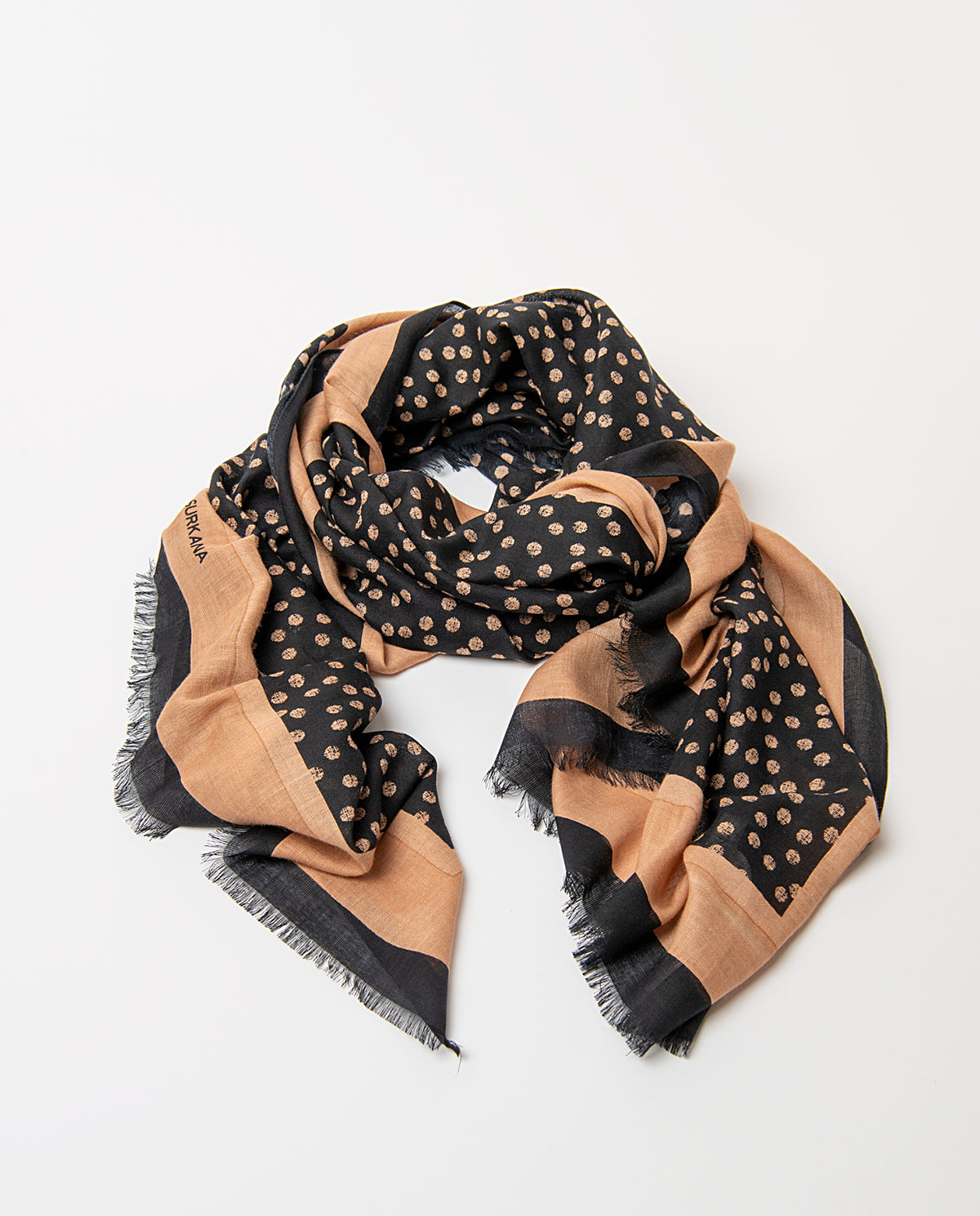 Scarf polka dots print Black