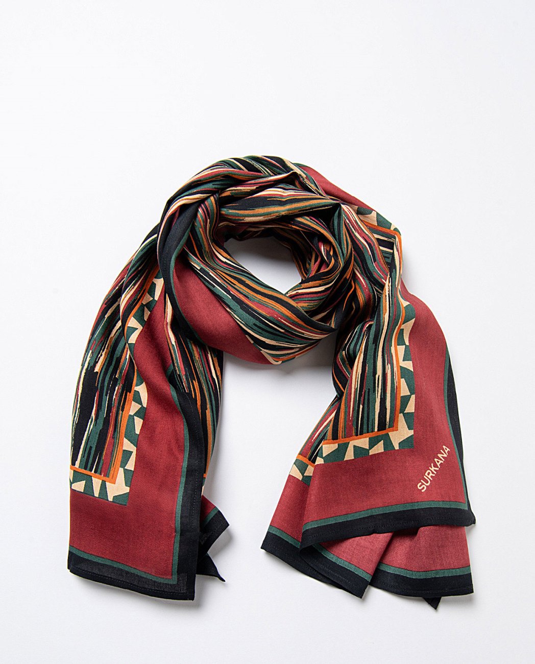 Printed rectangular scarf Bordeaux