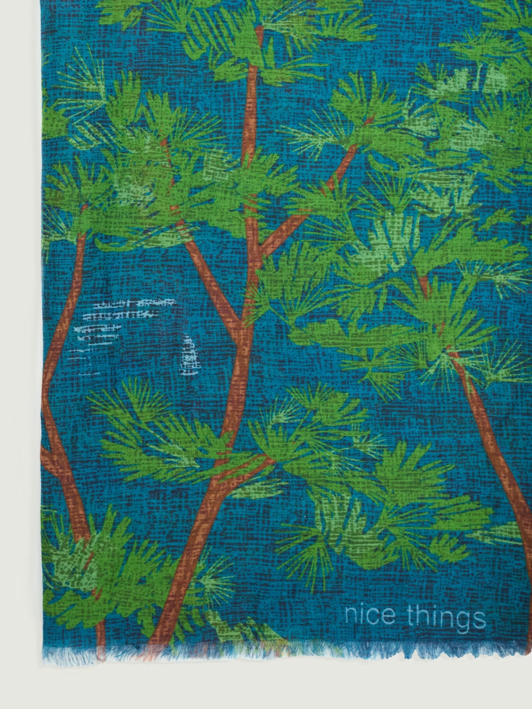 Pine Trees scarf Blue