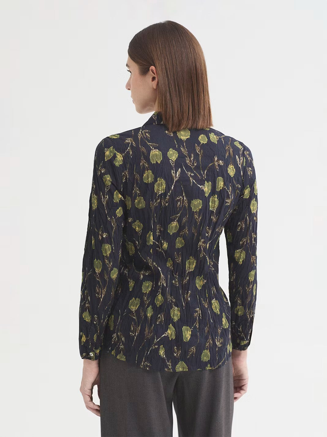 Shirt blurred flowers Navy