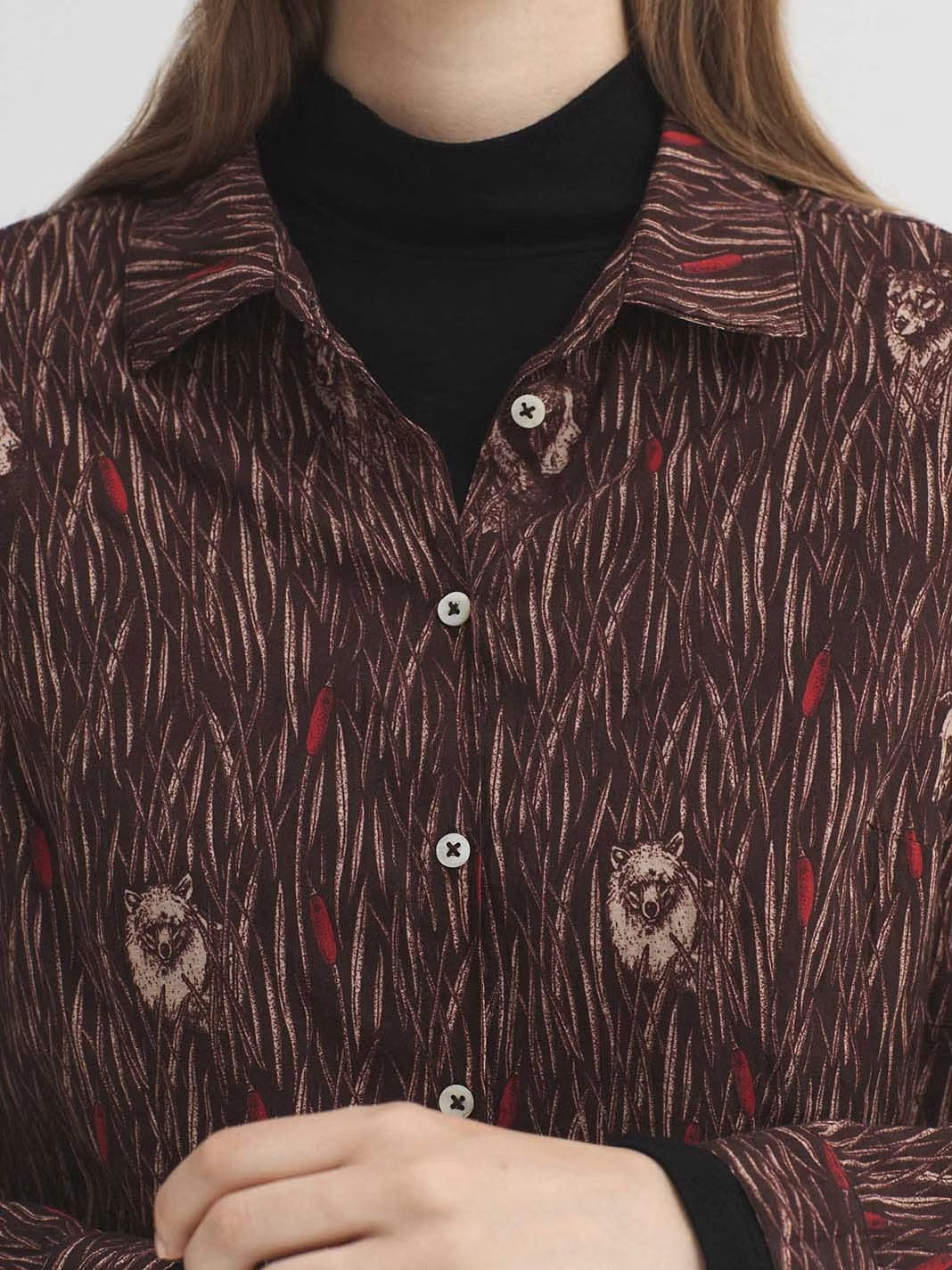 Shirt canine forest Plum