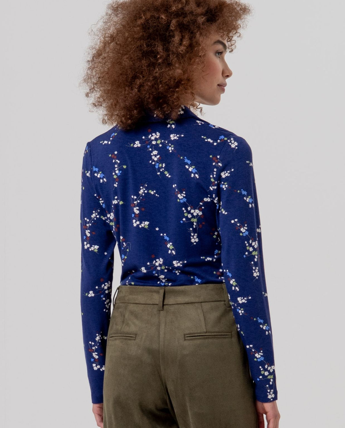 Shirt elastic floral Navy
