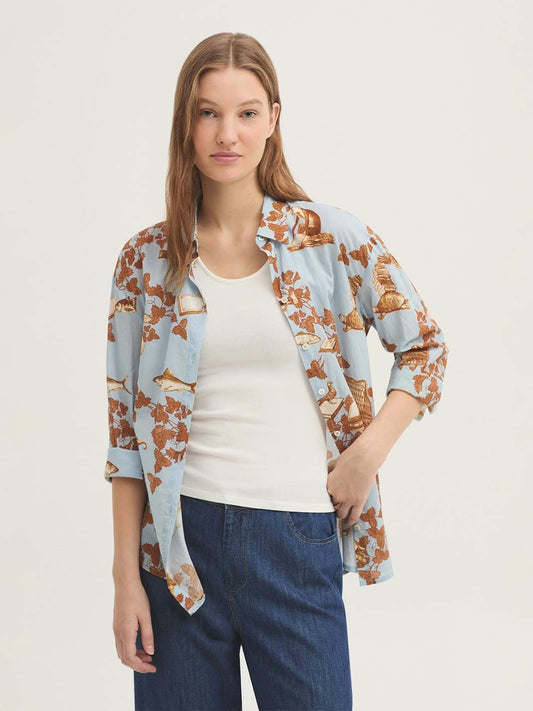 Midsummer Books print shirt Light Blue