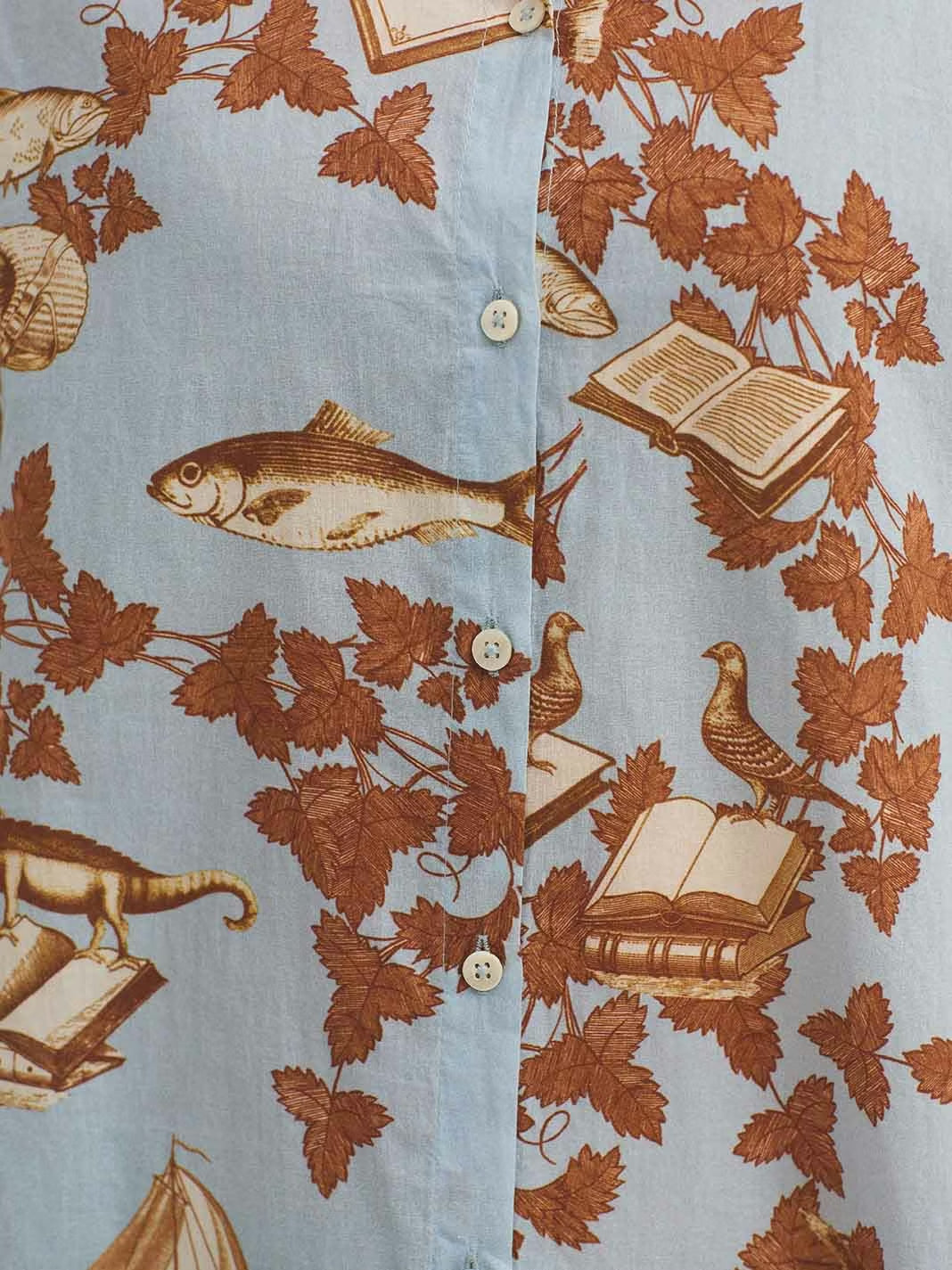 Midsummer Books print shirt Light Blue