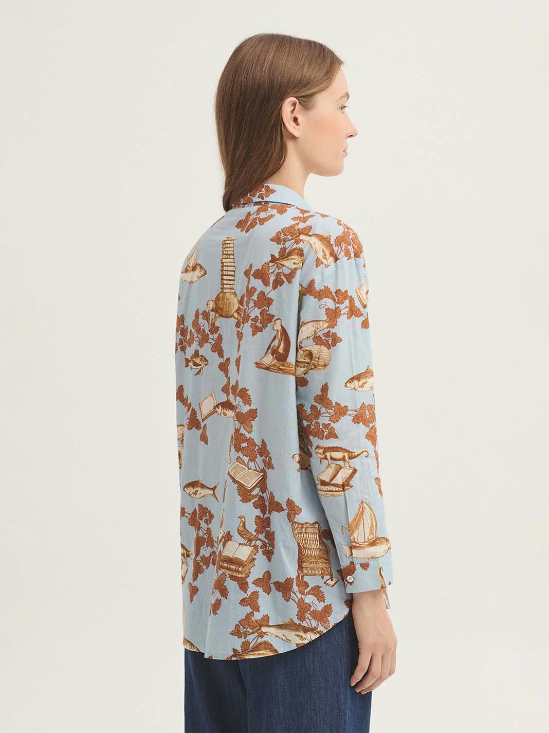 Midsummer Books print shirt Light Blue