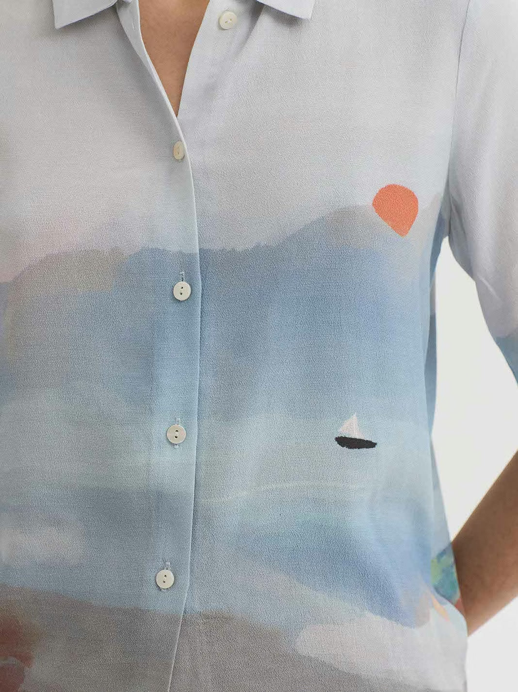 Penelope print shirt Turquoise