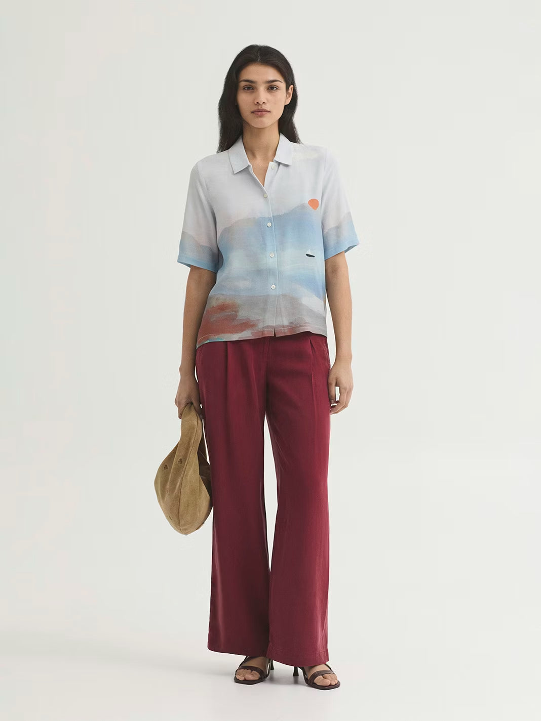 Penelope print shirt Turquoise
