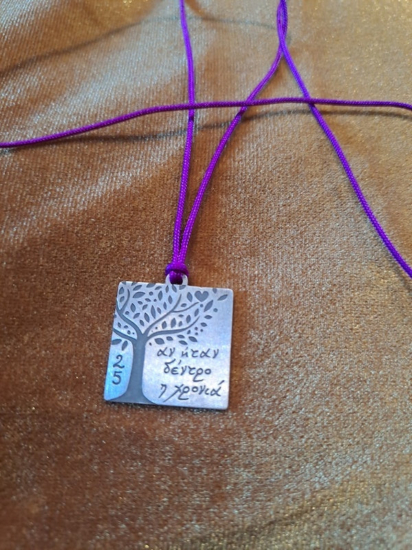 Lucky charm 2025 silver pendant purple