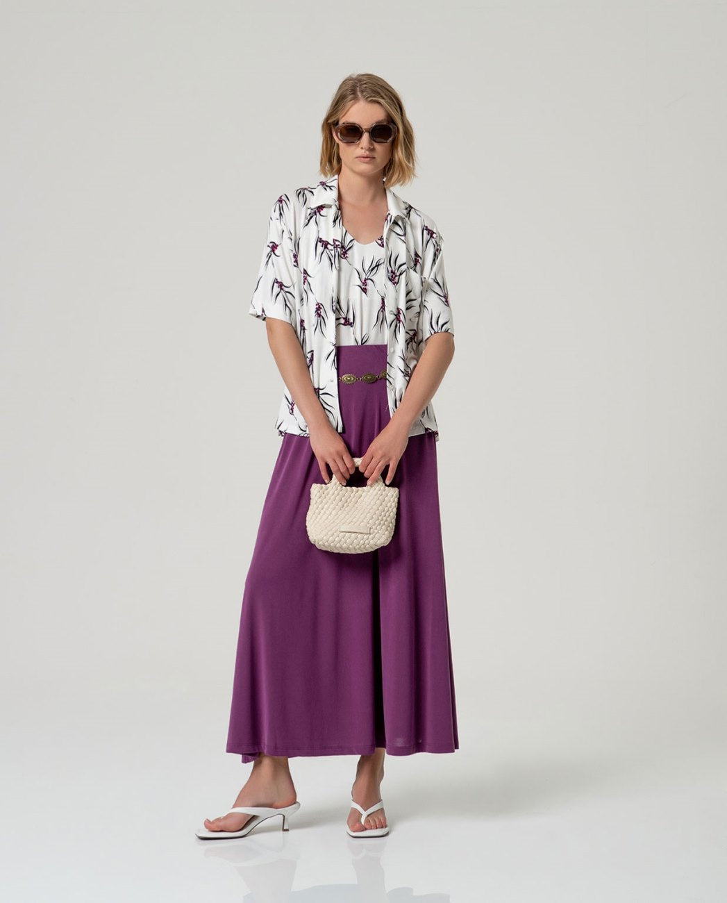 Maxi wide skirt Purple