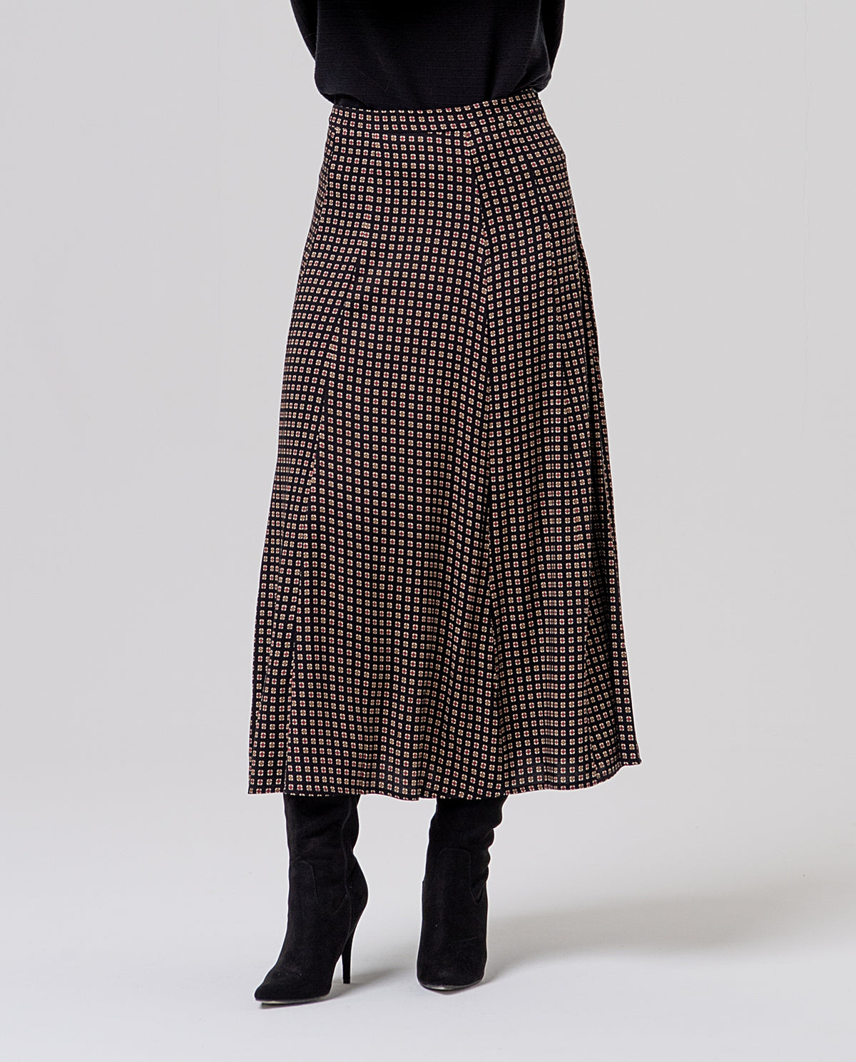 Skirt mini flowers Black