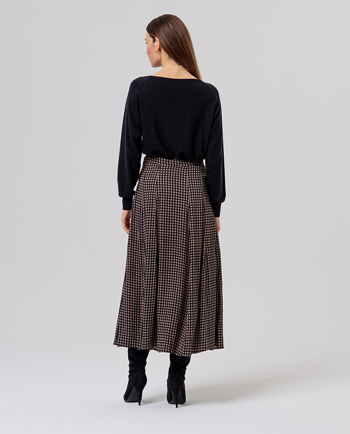 Skirt mini flowers Black