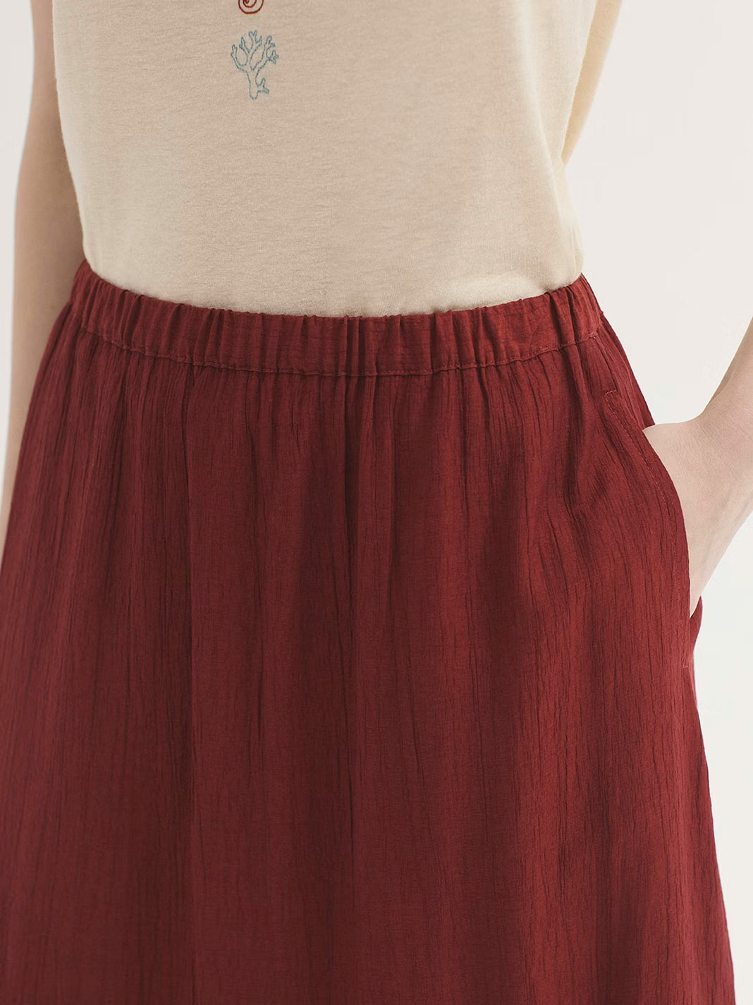 Ruffle skirt Intense Terracotta