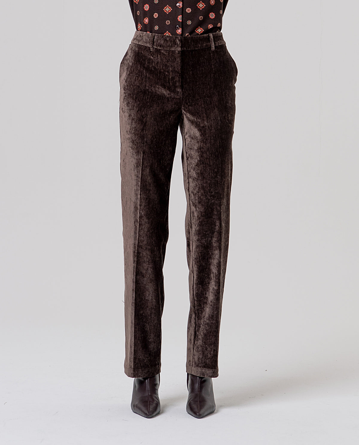 Straight velvet pants Chocolate
