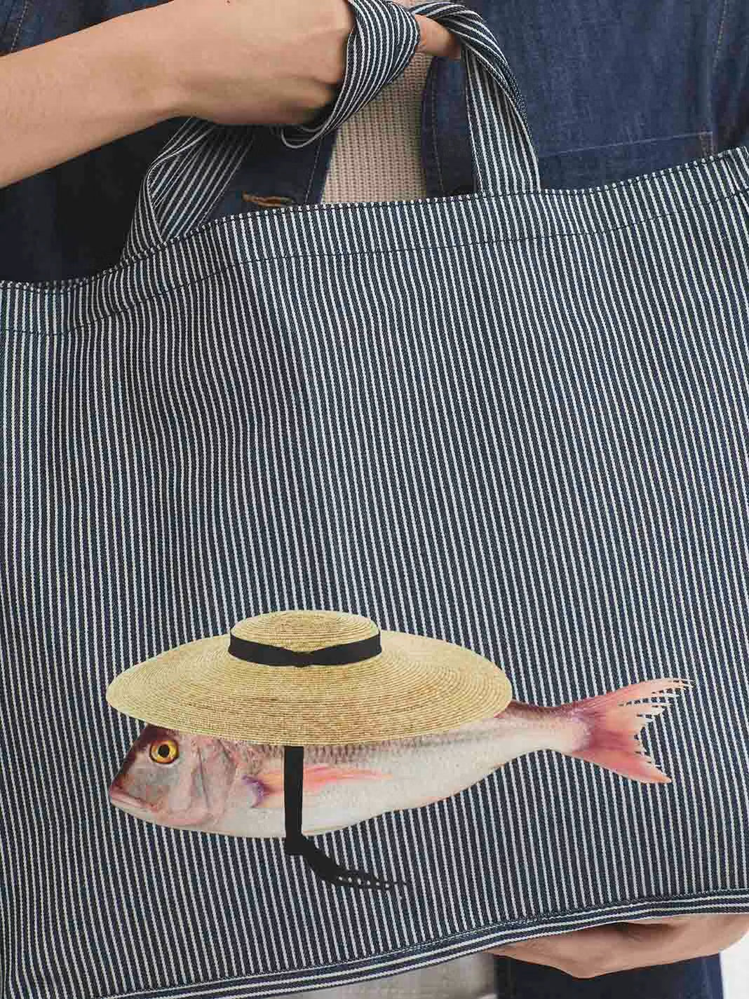 Striped fish bag Navy