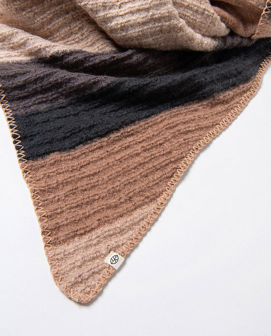 Striped knit scarf Brown