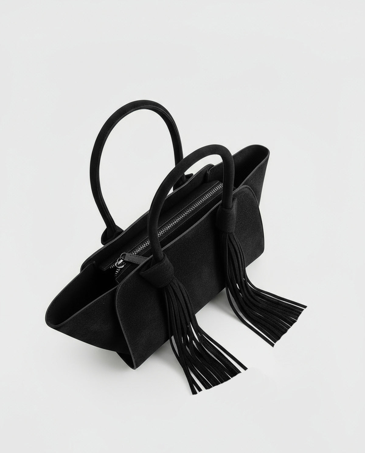 Suede shopper bag Black