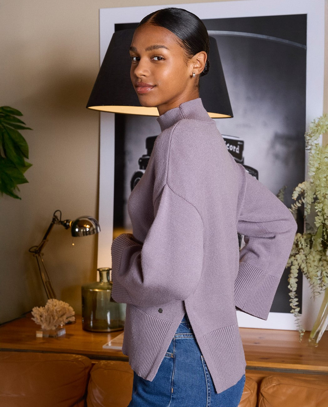 High-neck sweater Powdered Grey