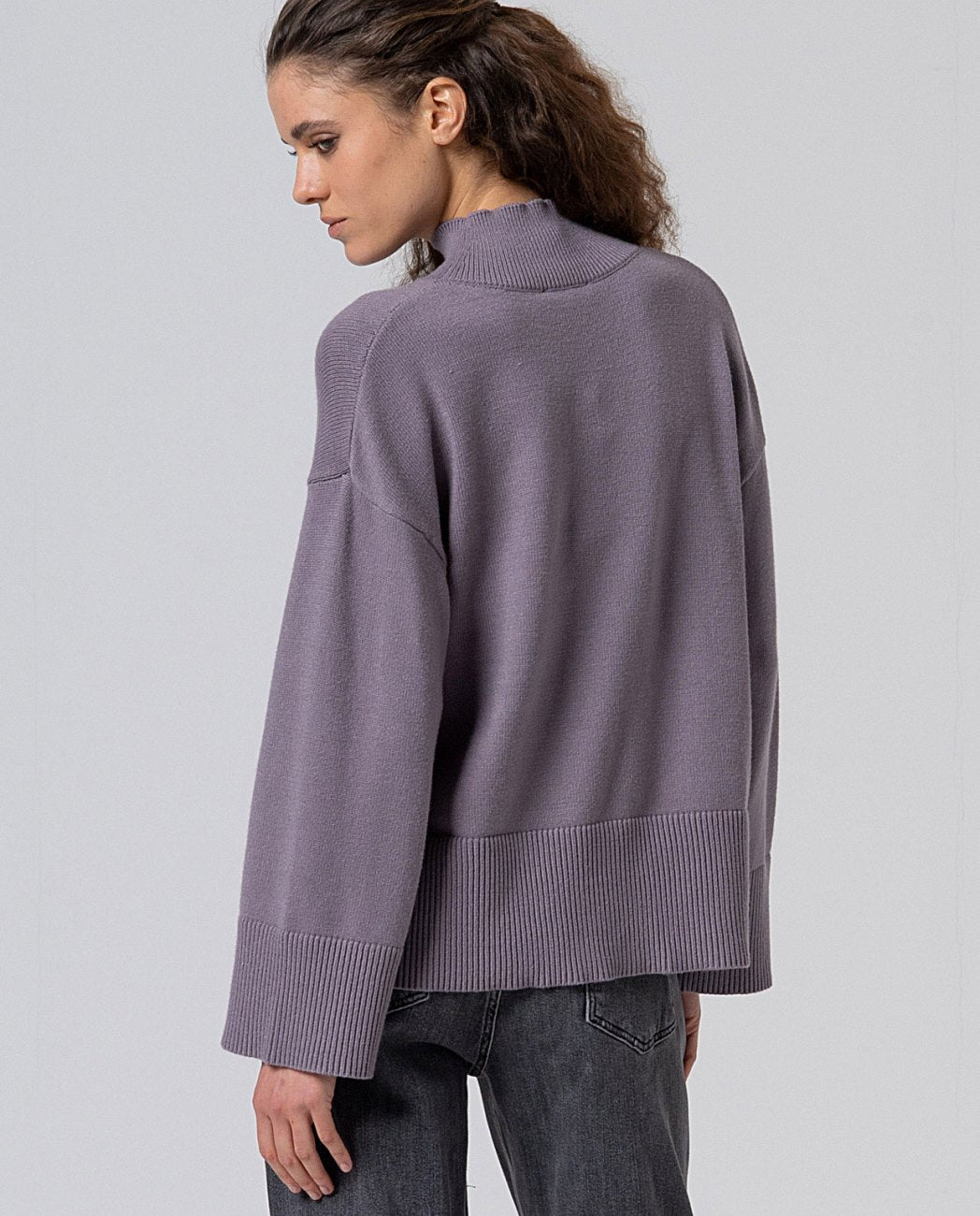 High-neck sweater Powdered Grey