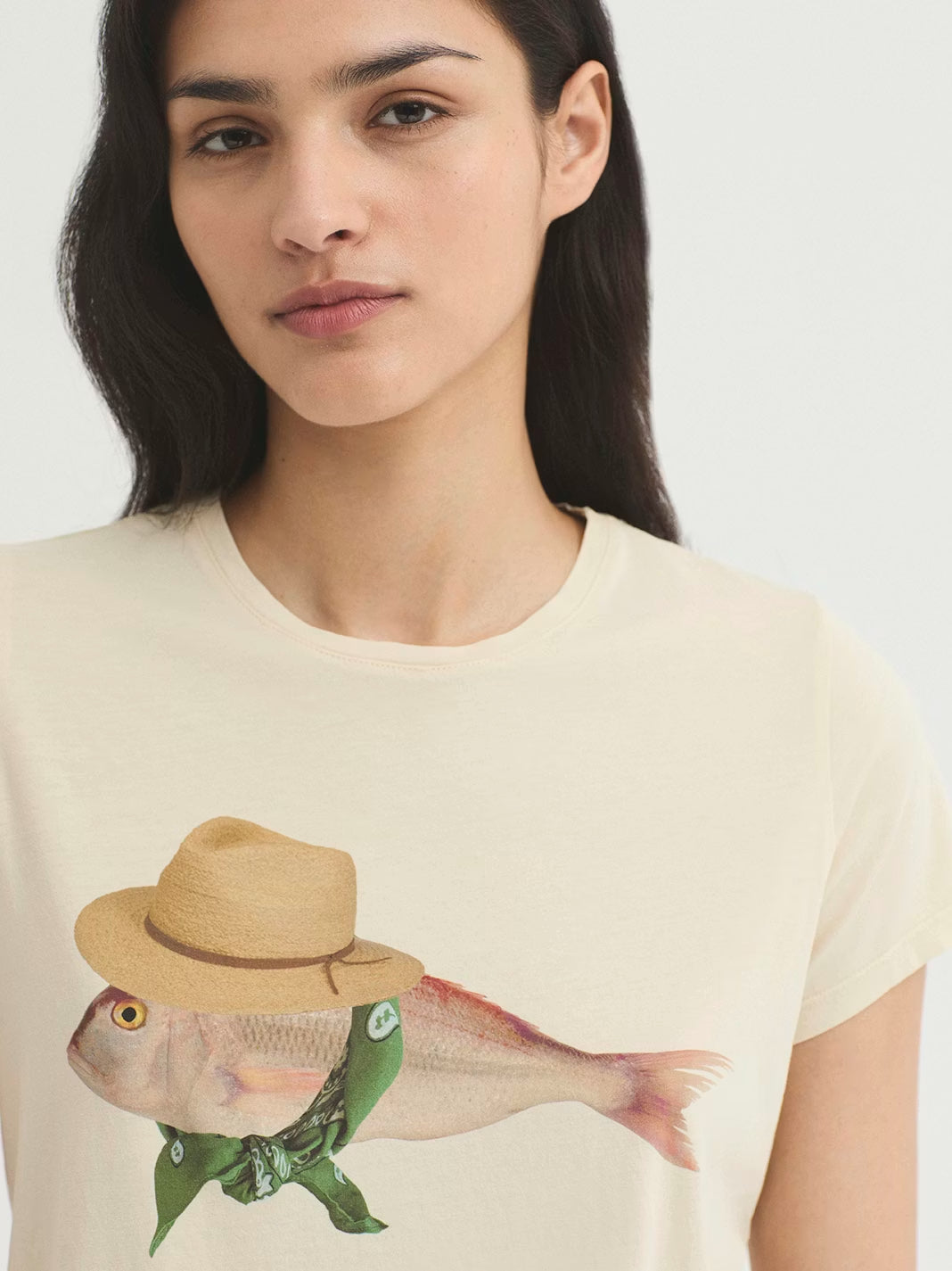 Bandana Fish print T-shirt Ecru
