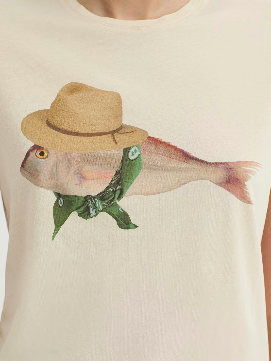 Bandana Fish print T-shirt Ecru