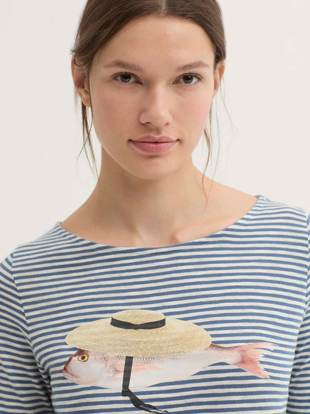Striped Fish print T-shirt