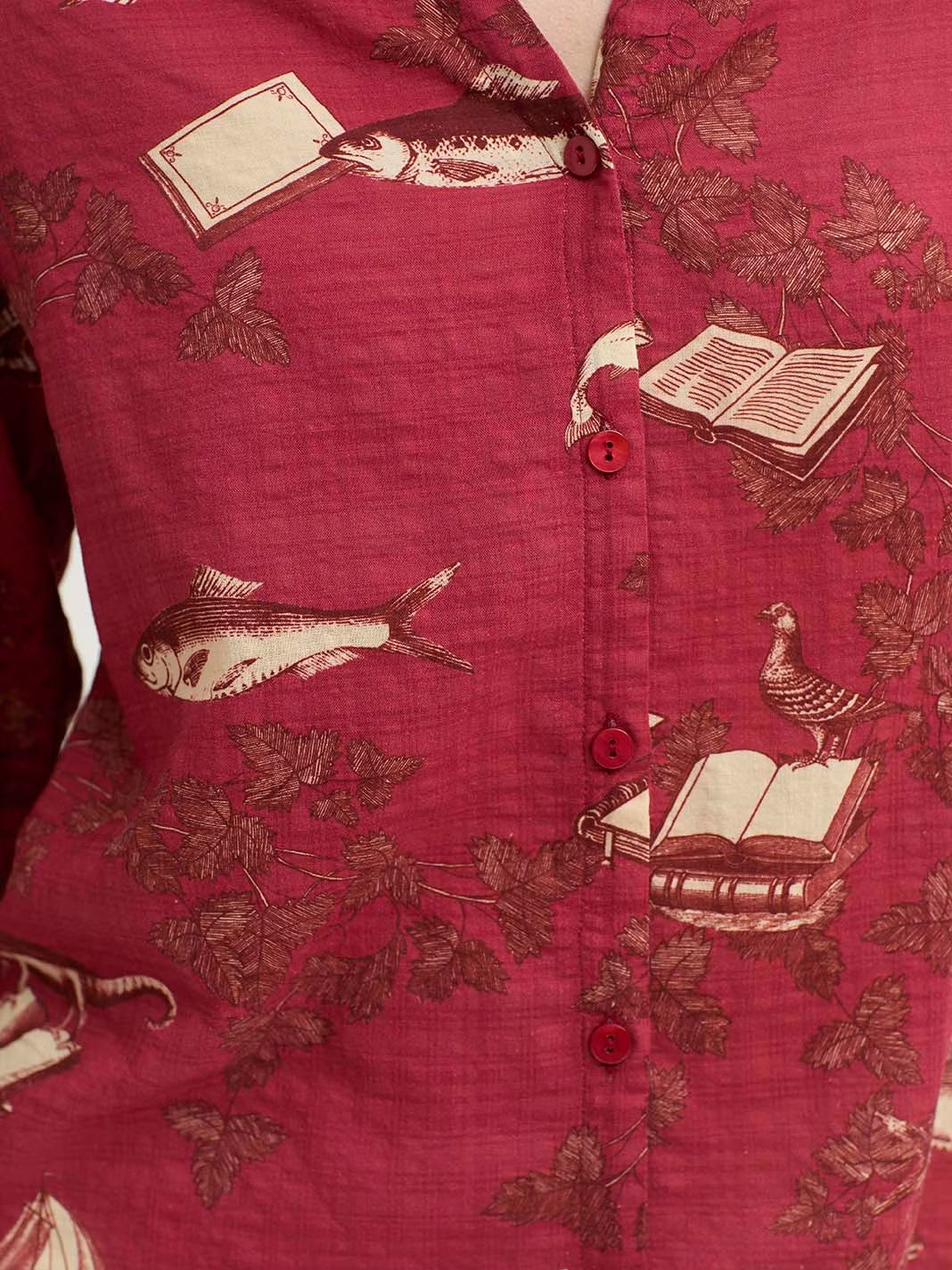 Midsummer Books print shirt Red