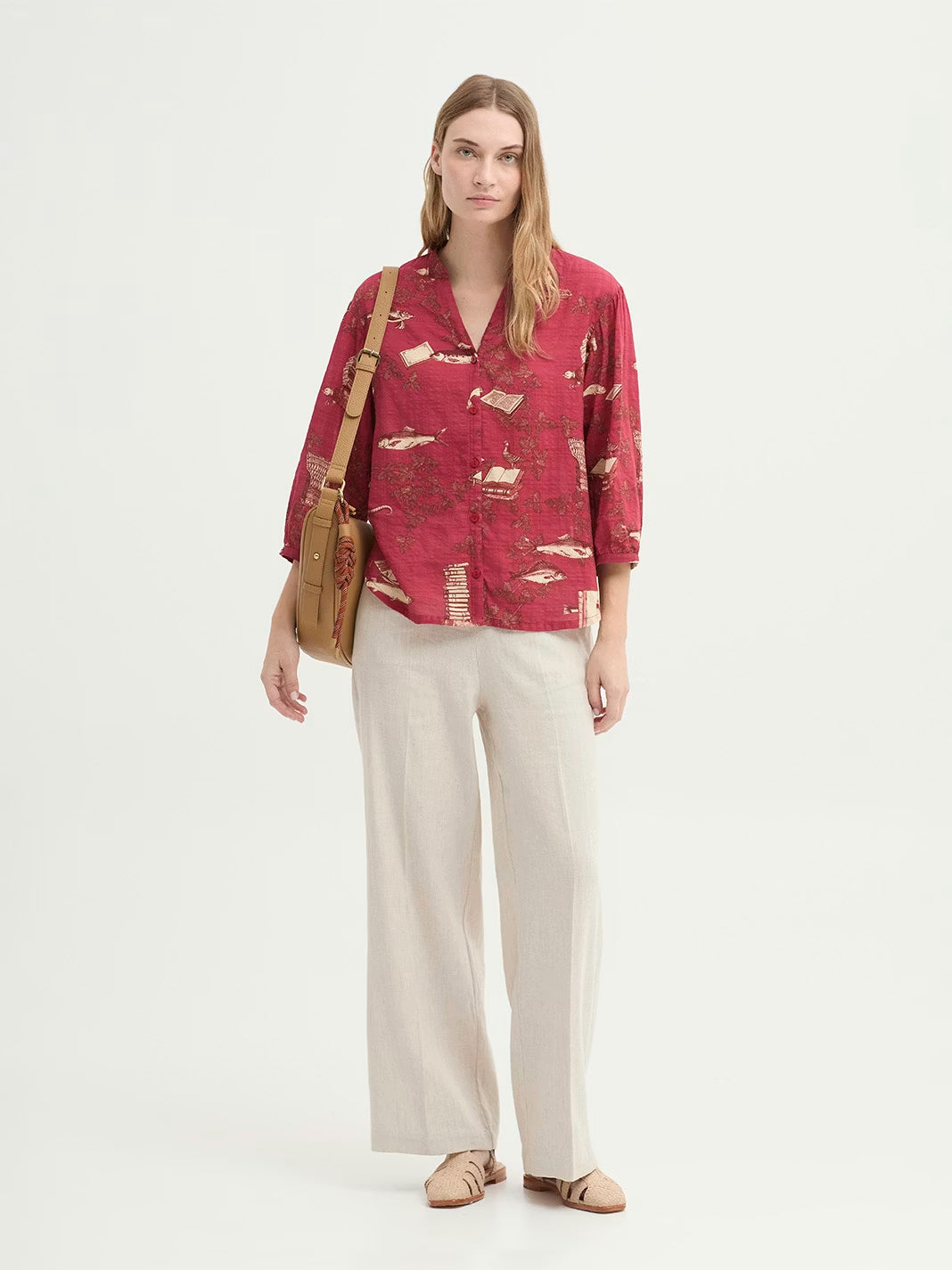 Midsummer Books print shirt Red