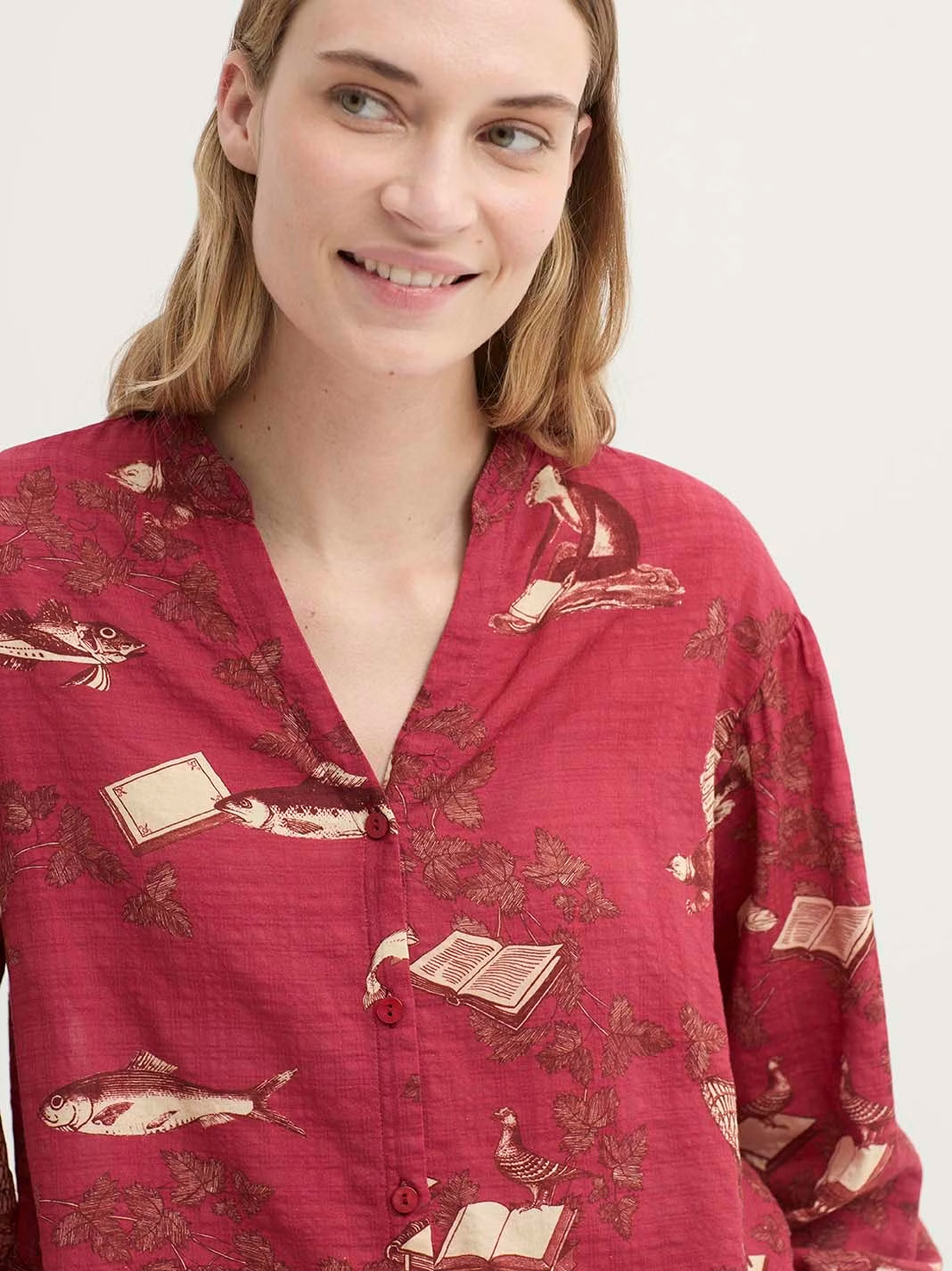 Midsummer Books print shirt Red