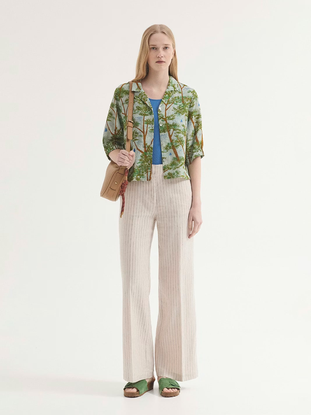 Pine Trees print shirt Ecru