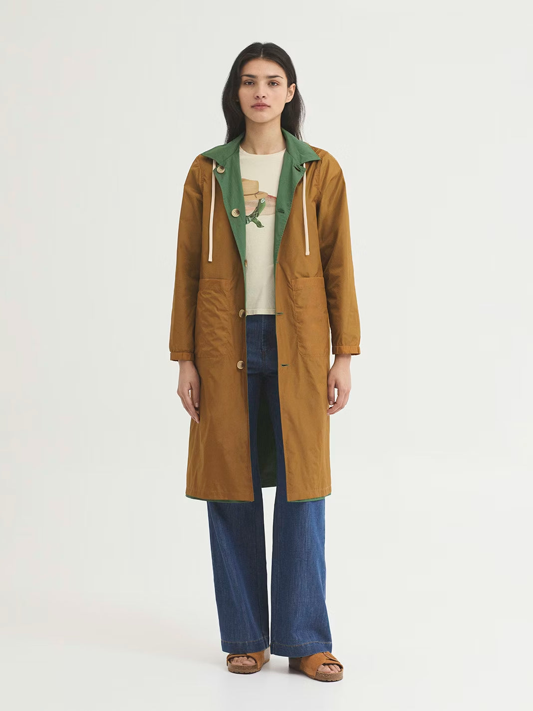 Reversible trench coat Khaki