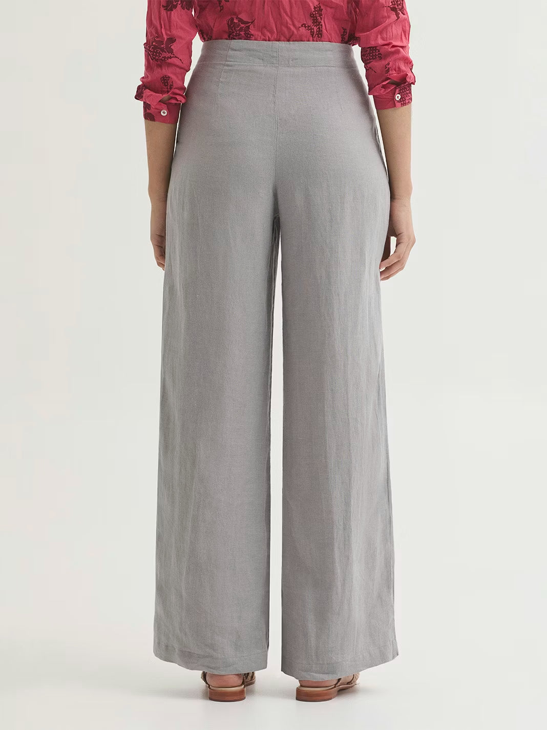 Linen darted trousers Light Grey
