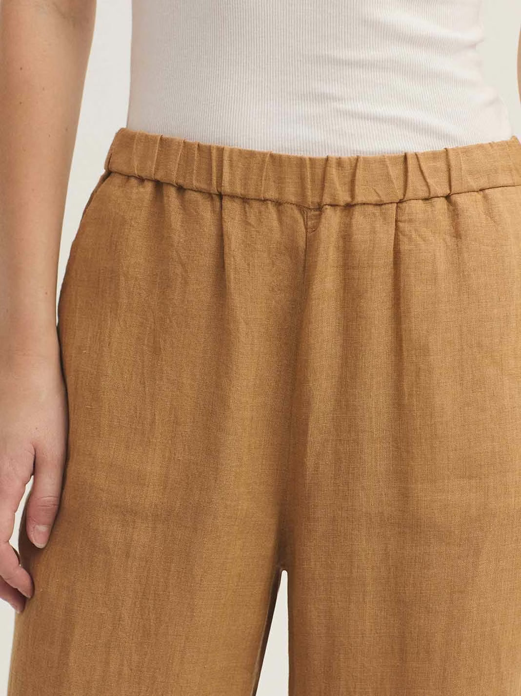 Linen trousers Ochre