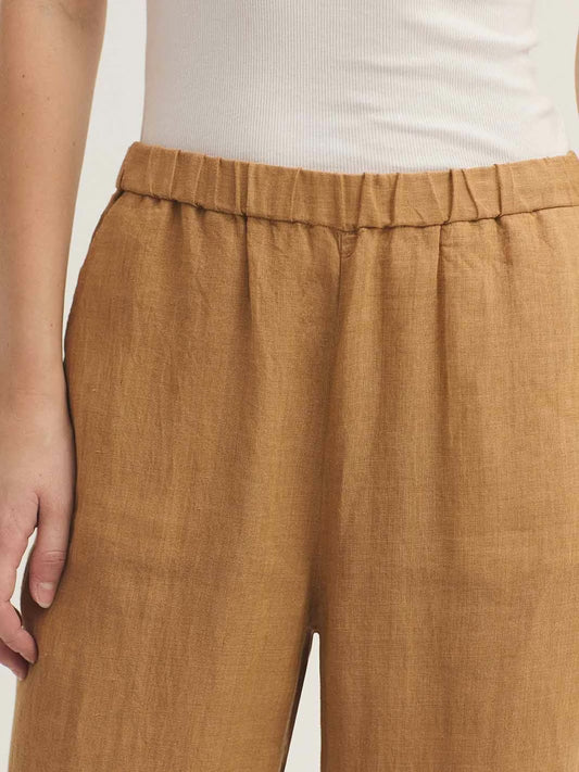 Linen trousers Ochre
