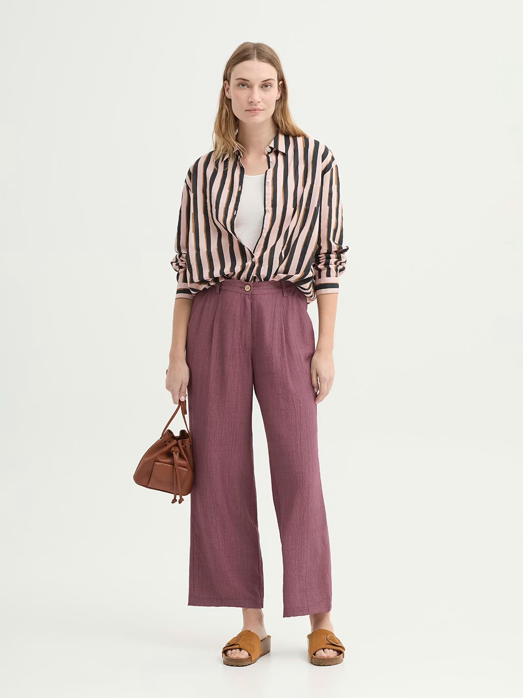 Cheesecloth trousers Mauve