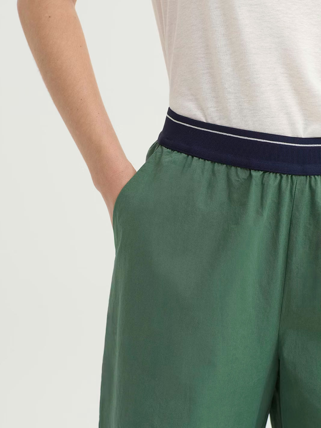 Poplin trousers Smoke Green