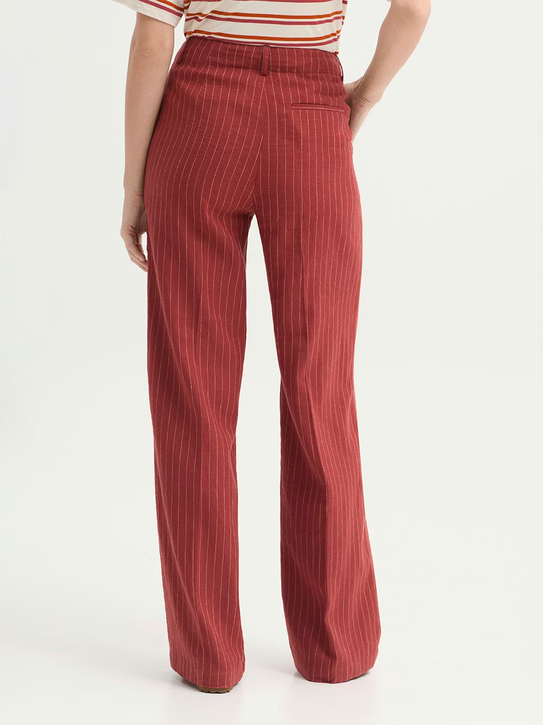 Pinstripe trousers Intense Terracotta
