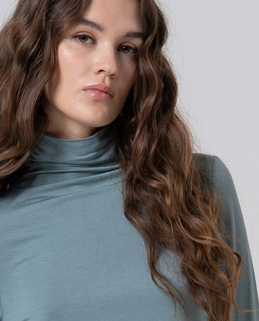 Turtleneck T-shirt Soft Blue