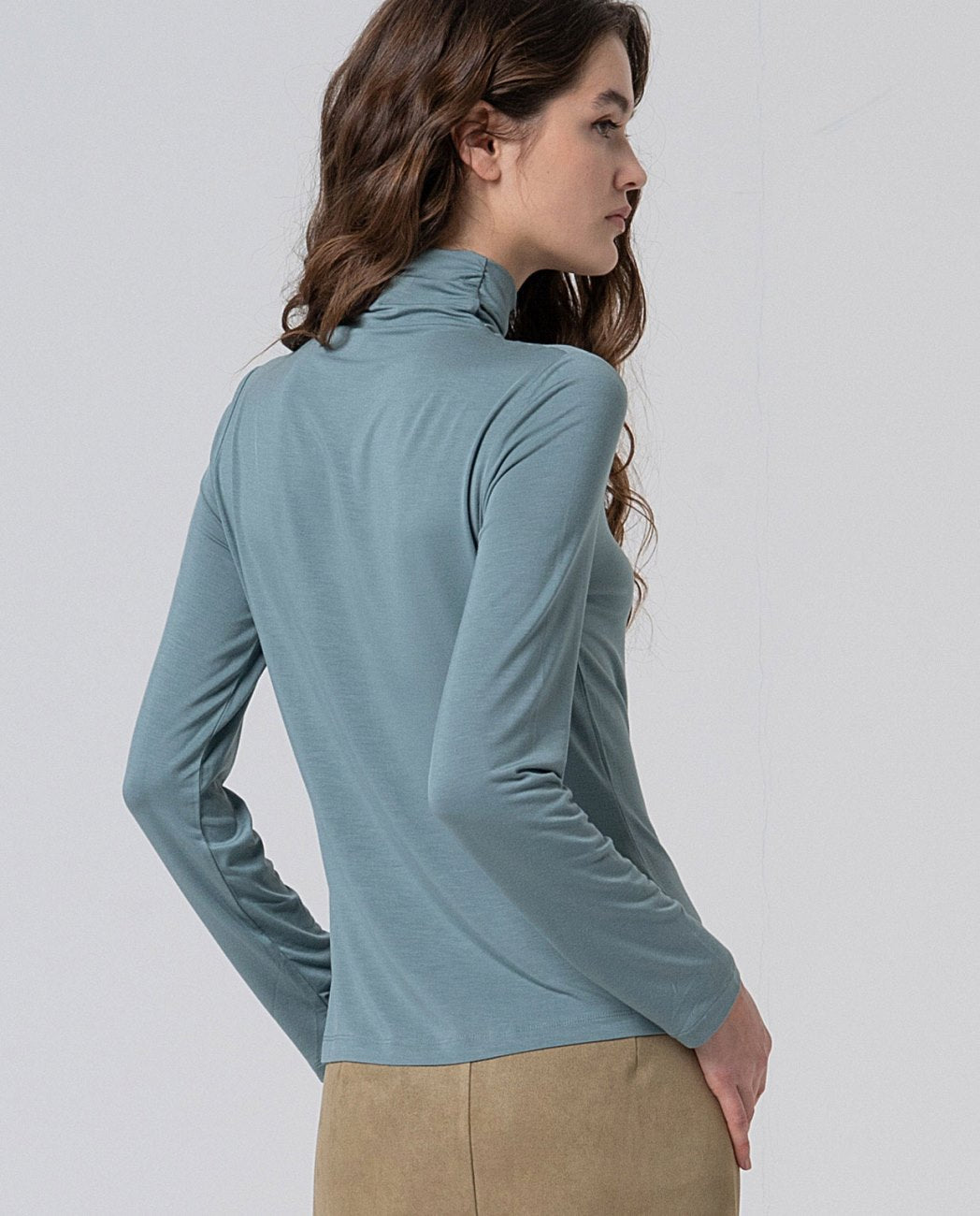 Turtleneck T-shirt Soft Blue