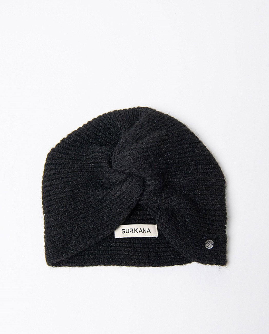 Black knitted turban