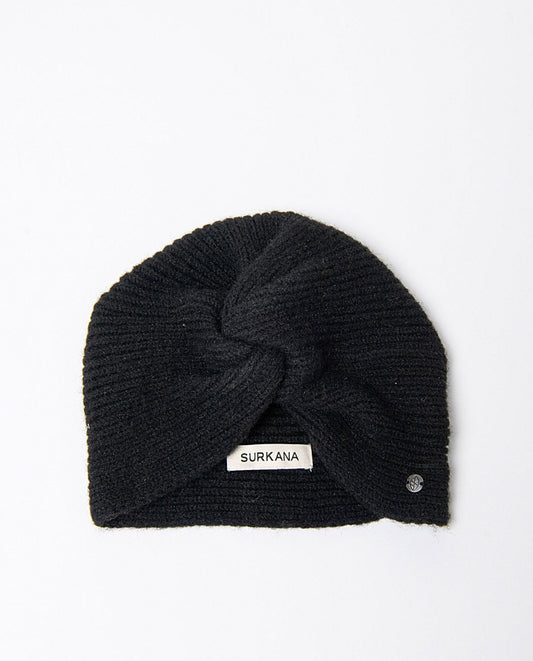 Black knitted turban