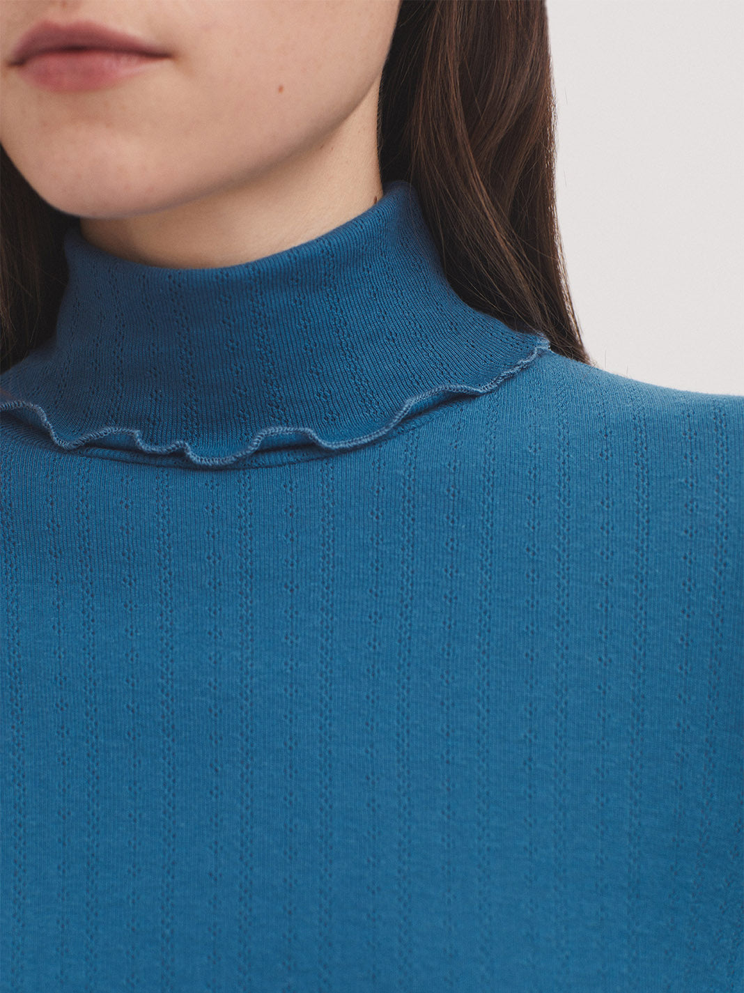 Pointelle turtleneck top