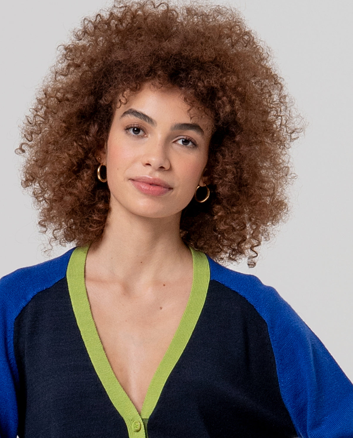 V-neck cardigan Blue