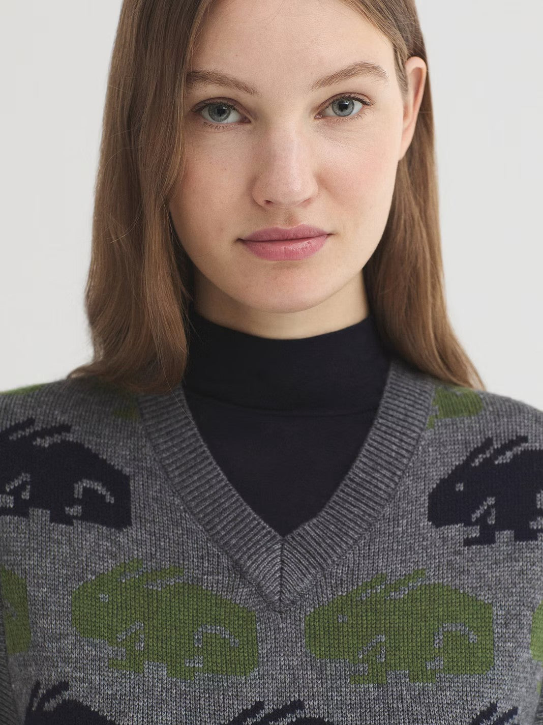 Rabbits jacquard vest Grey