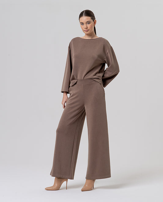 Wide leg trousers Taupe