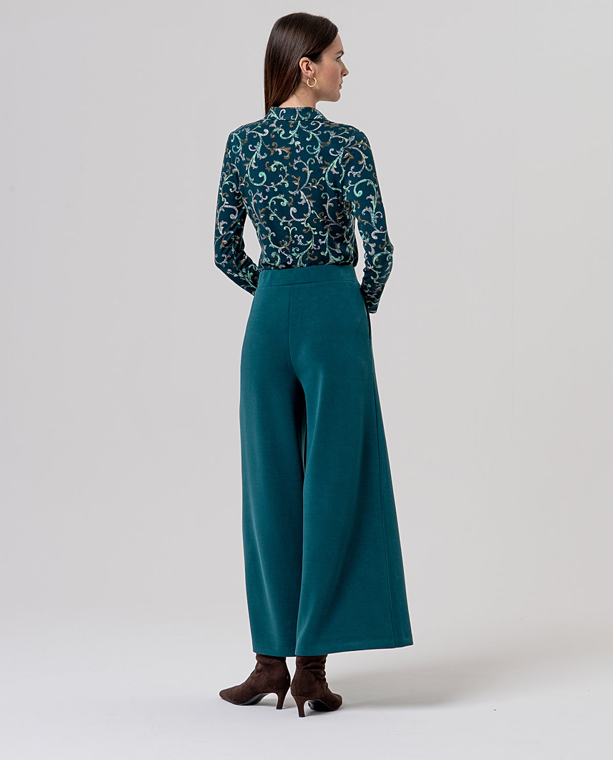Wide leg trousers Petrol